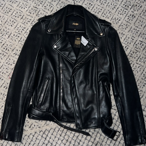 Maje • Genuine Leather jacket - Picture 1 of 2
